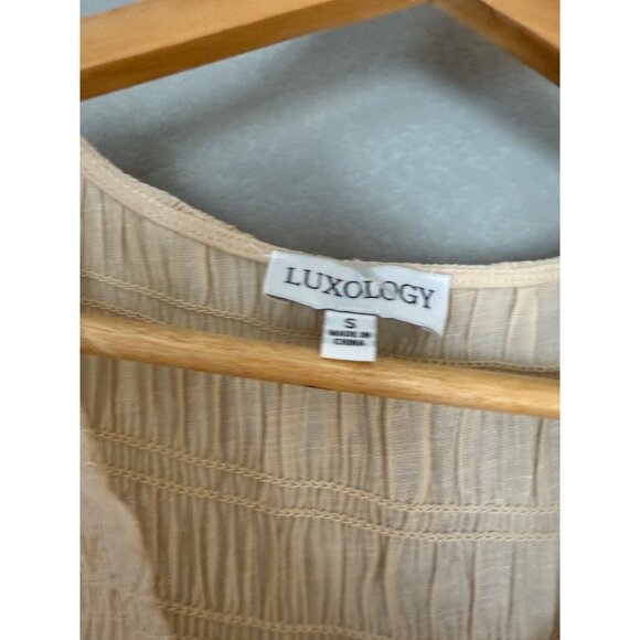 Luxology Sleeveless Smocked Bodice Long Dress S cottage core prairie coquette - Picture 3 of 12